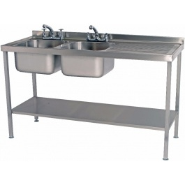 Double-Bowl-Sink-Right-Drainer SINK1870DBR - Double Bowl, Single Drainer Right, 1800x700mm 